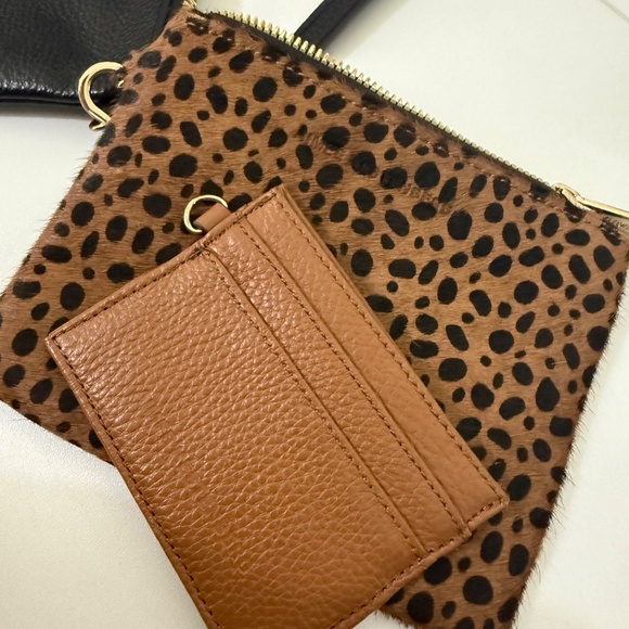 Aimee Kestenberg Leather Calf Hair Animal Print Wristlet Clutch Set | One Size - Picture 14 of 16